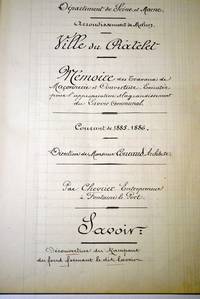 Mémoire des travaux de 1885 (Archives communales)