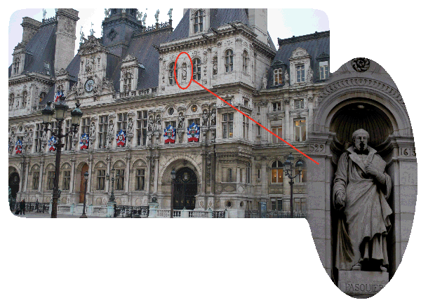 Statue sur la façade de l’Hôtel de Ville, Paris (Collection SHCB)
