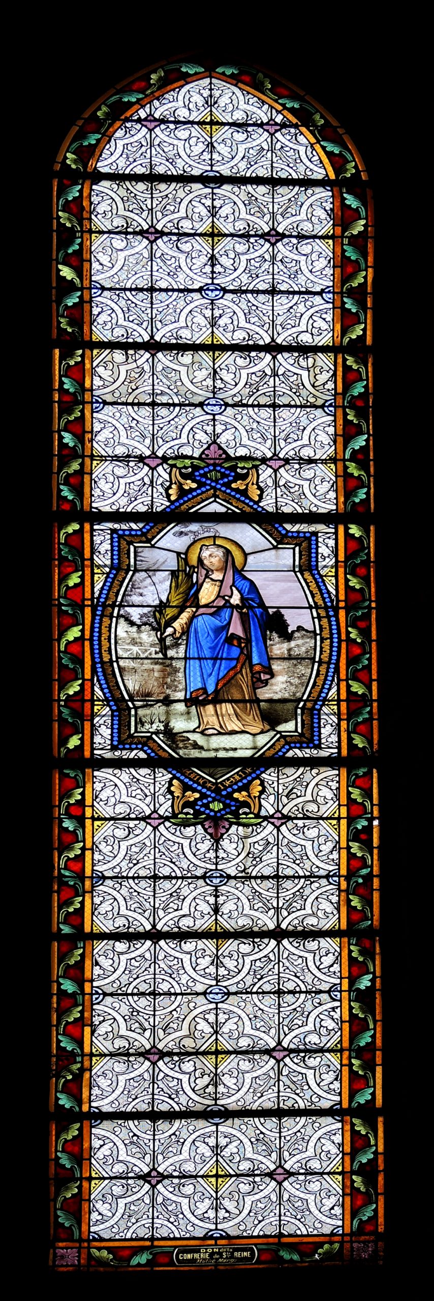 Vitrail de Sainte Reine - Choeur de l'Église (collection SHCB77)